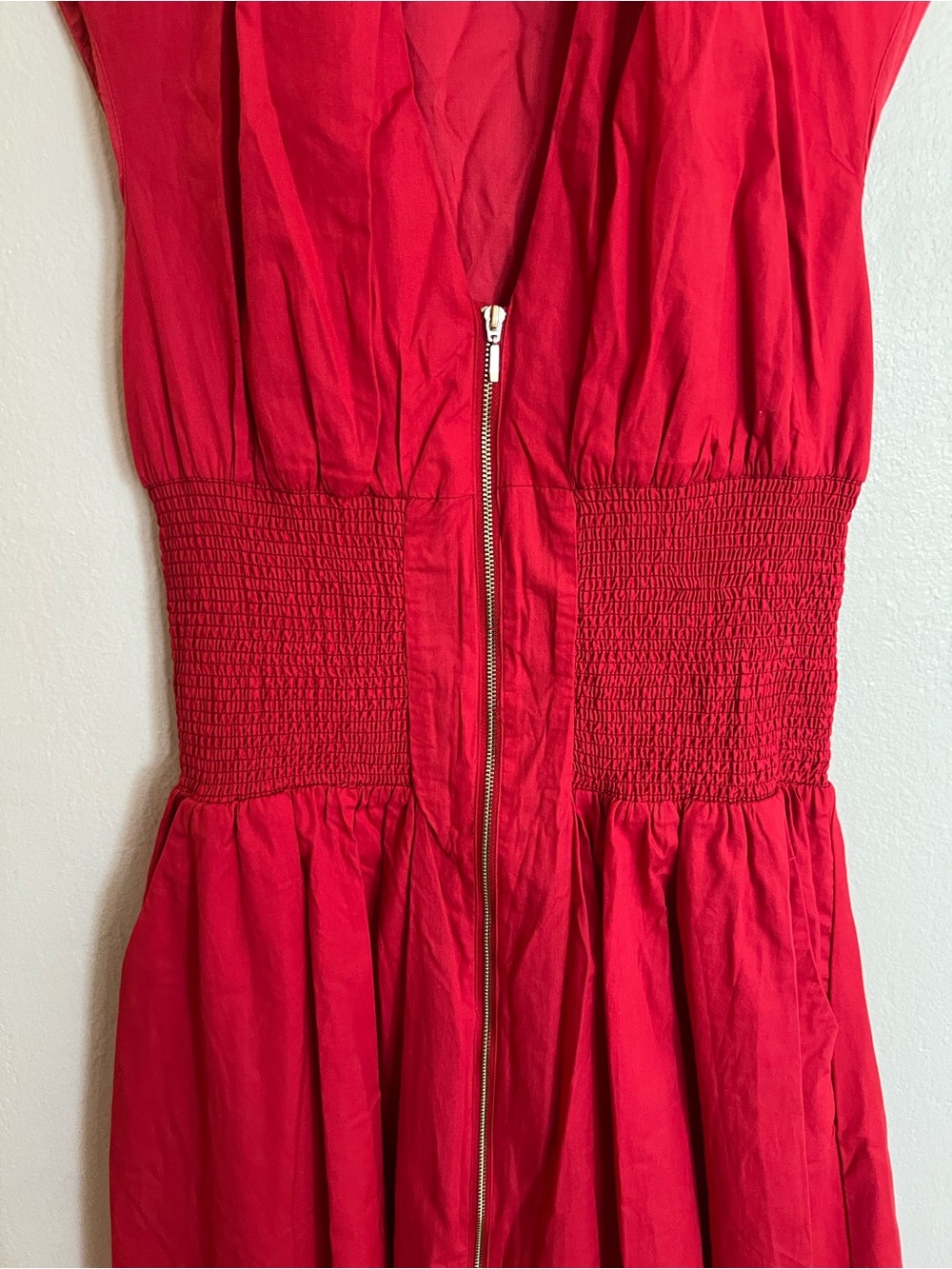 Anthropologie The Tommie Zip Front Midi Red Dress - Picture 6 of 7